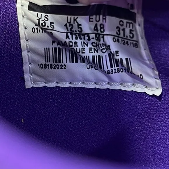 Nike Zoom Shift 2 Mens 13.5 Basketball Shoes Purple Low Top Athletic Sneakers