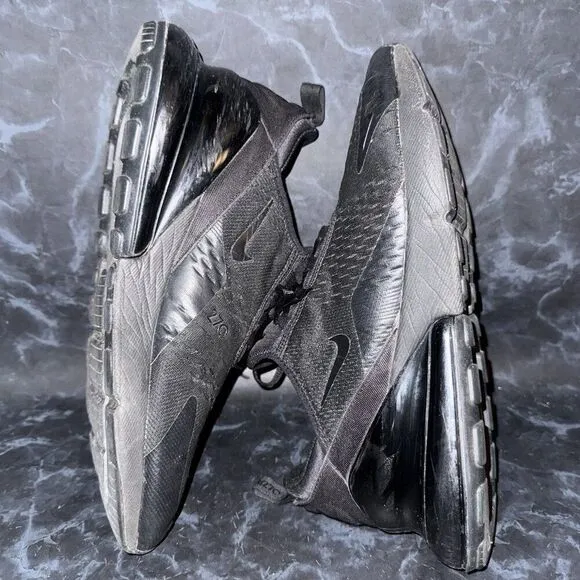 Nike Air Max 270 Triple Black Athletic Walking Shoes Sneakers Mens Size 11.5