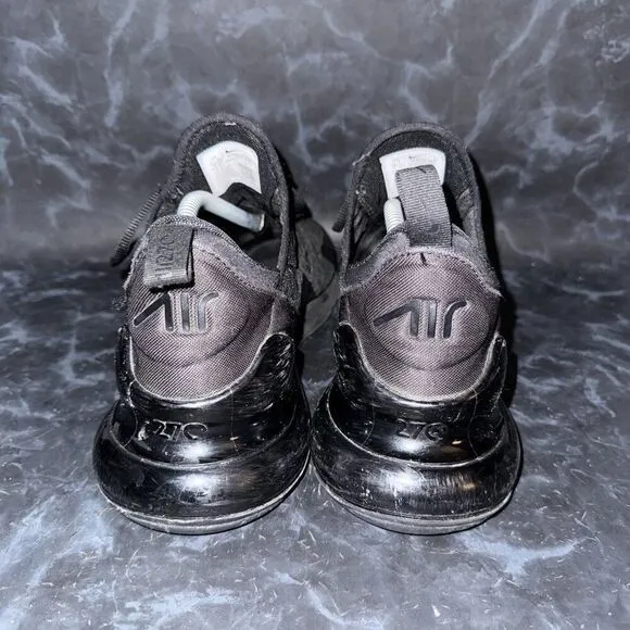 Nike Air Max 270 Triple Black Athletic Walking Shoes Sneakers Mens Size 11.5