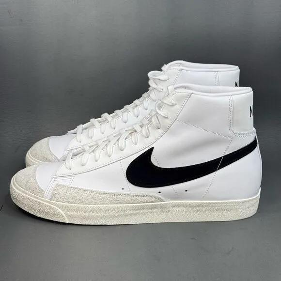 NIKE BLAZER MID '77 IN VINTAGE WHITE BLACK sneaker shoes NEW Mens size 14