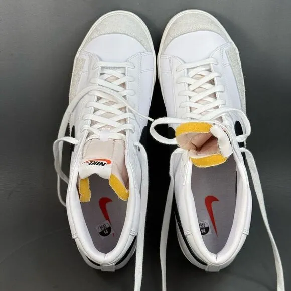 NIKE BLAZER MID '77 IN VINTAGE WHITE BLACK sneaker shoes NEW Mens size 14