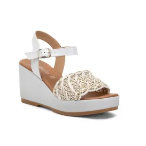 NILA &amp; NILA White Made In Italy Leather Wedge Sandals