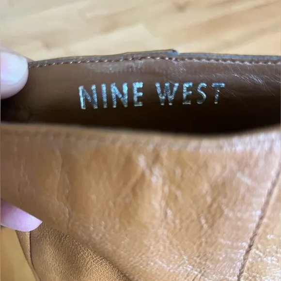 Nine West Camel Cognac Western Leather Tall Boots - Size 6