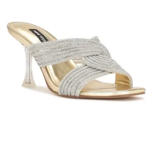 🌼💚💚NINE WEST Dancy Heeled Slide Sandals