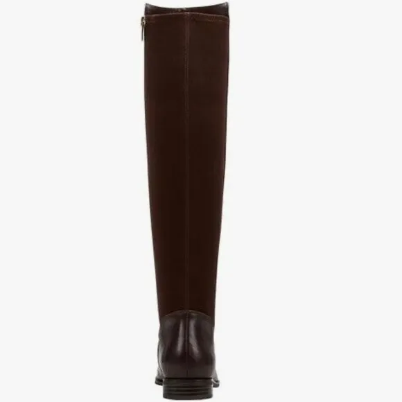Nine West Levi Women’s Dark Brown Leather Over the Knee High Tall Riding Boots 9