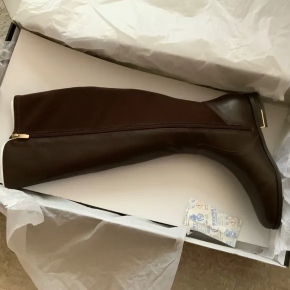 Nine West Levi Women’s Dark Brown Leather Over the Knee High Tall Riding Boots 9