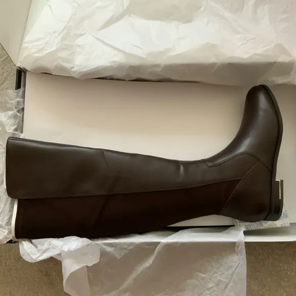 Nine West Levi Women’s Dark Brown Leather Over the Knee High Tall Riding Boots 9