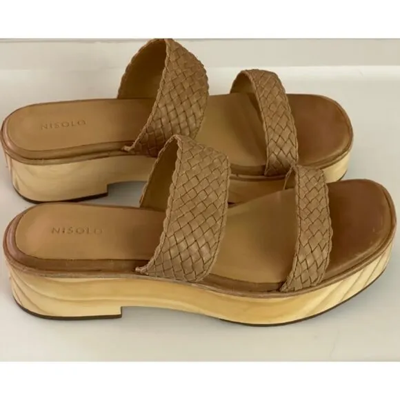 Nisolo | Almond Leather Ellie All Day Woven Clog Sandals