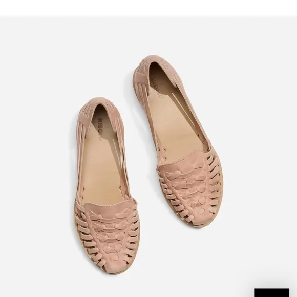 NISOLO by Anthropologie Woven Leather sandals Desert Rose flats size 8.5