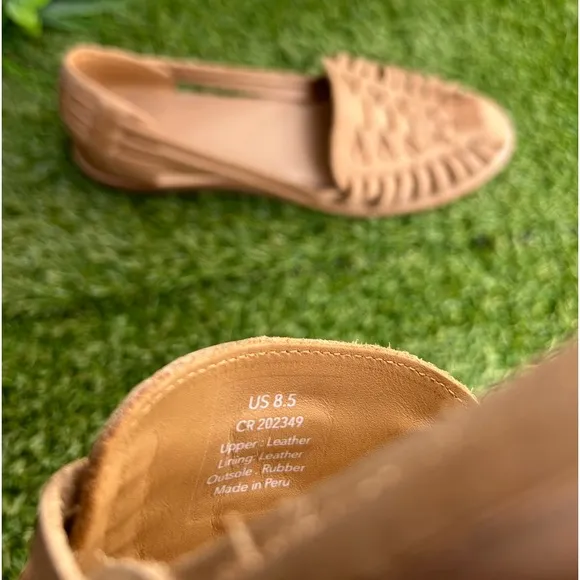 NISOLO by Anthropologie Woven Leather sandals Desert Rose flats size 8.5