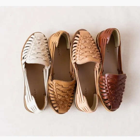 NISOLO by Anthropologie Woven Leather sandals Desert Rose flats size 8.5