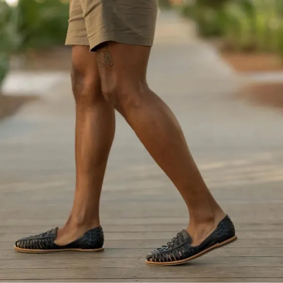 Nisolo Huarache Leather Sandals Black 12.5