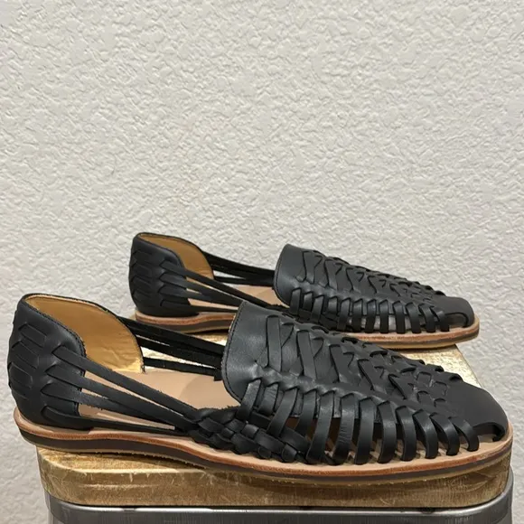 Nisolo Huarache Leather Sandals Black 12.5