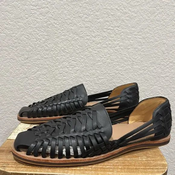 Nisolo Huarache Leather Sandals Black 12.5