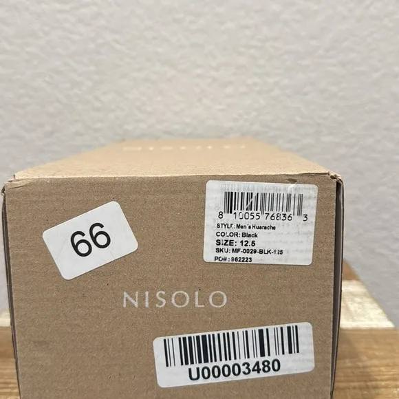 Nisolo Huarache Leather Sandals Black 12.5