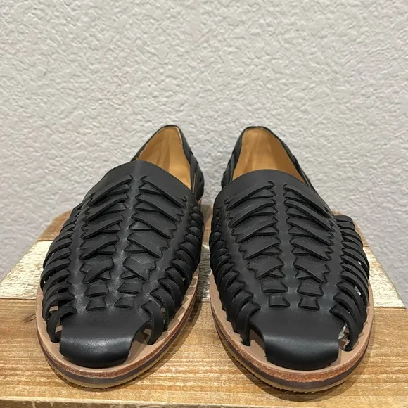 Nisolo Huarache Leather Sandals Black 12.5