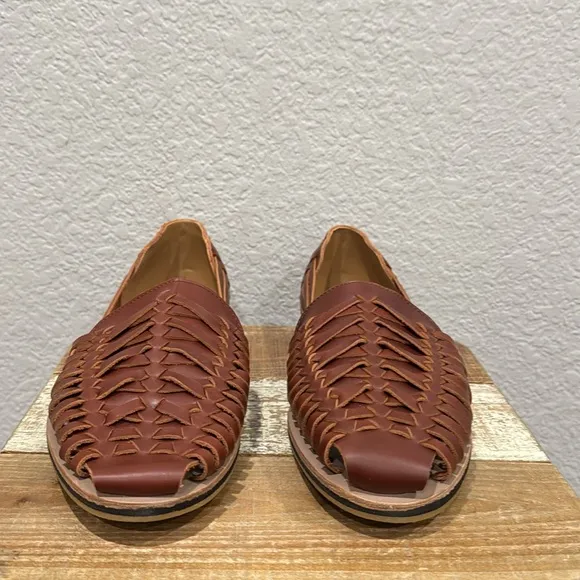 Nisolo Huarache Leather Sandals Brandy Size 10