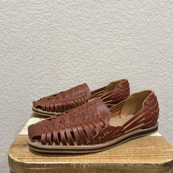 Nisolo Huarache Leather Sandals Brandy Size 9.5