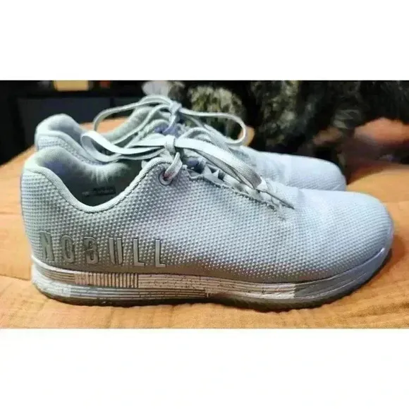 No Bull NOBULL Super Fabric Trainer Athletic Shoes Gray/Stripe Sz 10M / 11.5W