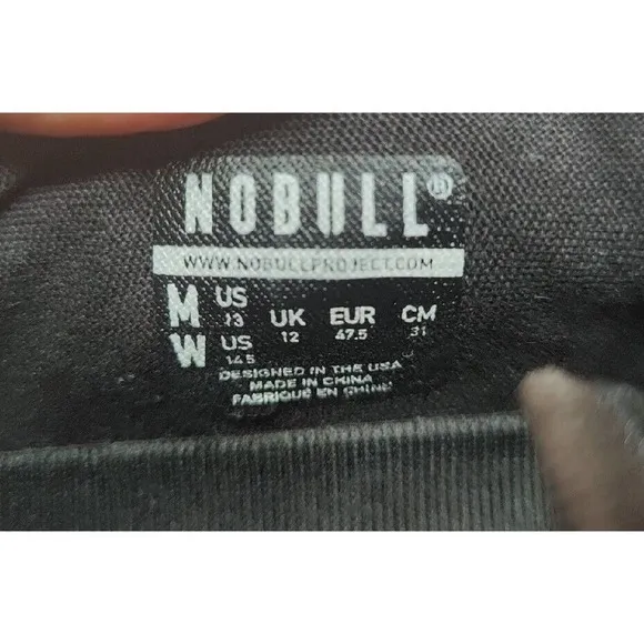 NOBULL Canvas Trainers gym shoes washed Black Men’s Size 13 women's size 14.5