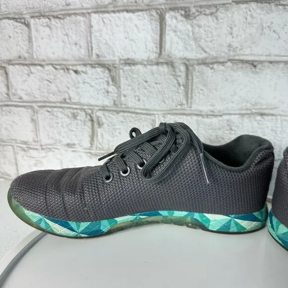 NOBULL Sneakers Outwork Athletic Tennis Shoes Lace Up Gray Blue 7.5