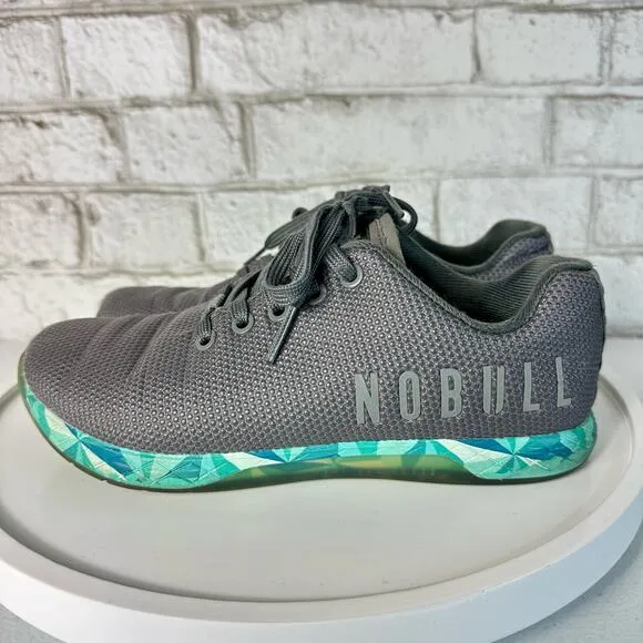 NOBULL Sneakers Outwork Athletic Tennis Shoes Lace Up Gray Blue 7.5