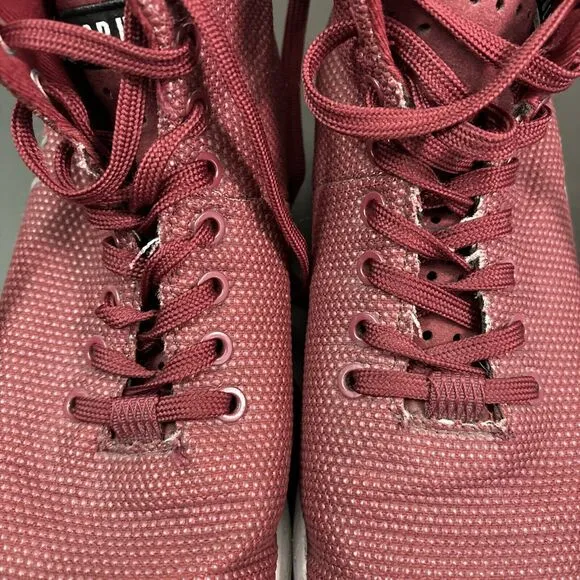 NOBULL SuperFabric High Top Athletic Trainer Shoes Burgundy Men's 7.5 Women's 9