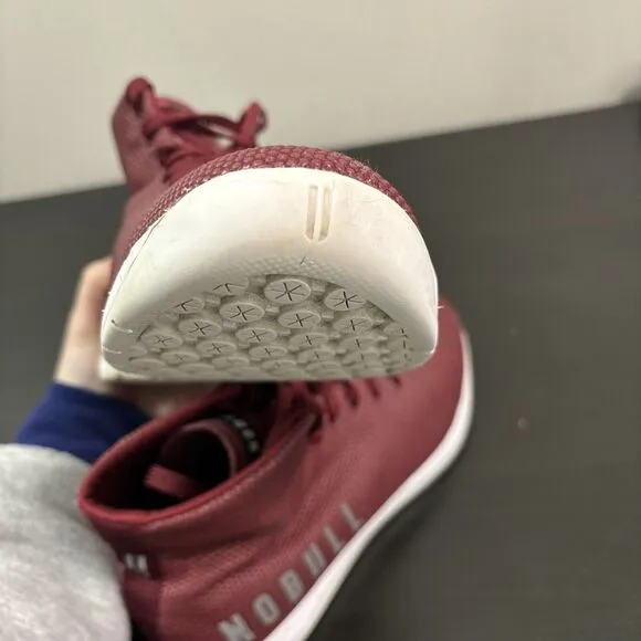 NOBULL SuperFabric High Top Athletic Trainer Shoes Burgundy Men's 7.5 Women's 9