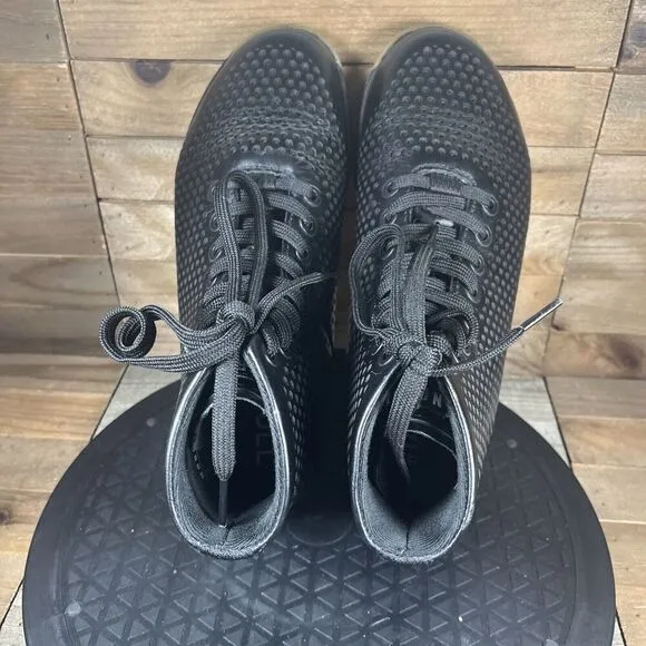 Nobull Womens Size US 7.5 High Top Black Leather Lace Up Trainer Athletic Shoes