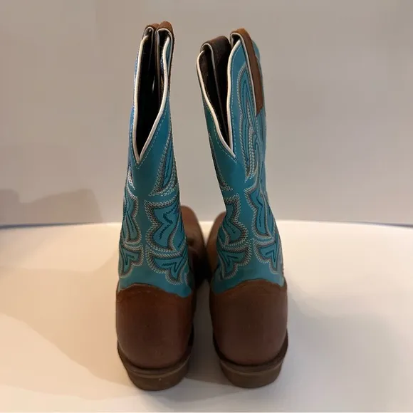 Nocona Teal Leather Western Cowboy Boots 8.5