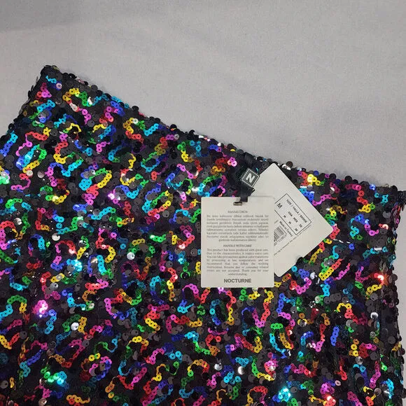 Nocturne Sequin Multi-color Party Mini Skirt Size M - NWT