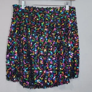 Nocturne Sequin Multi-color Party Mini Skirt Size M - NWT