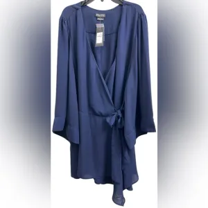 NORDSTROM CITY CHIC Shibara Asymmetrical Wrap Minidress/Tunic In Navy L/XL ✨NWT✨