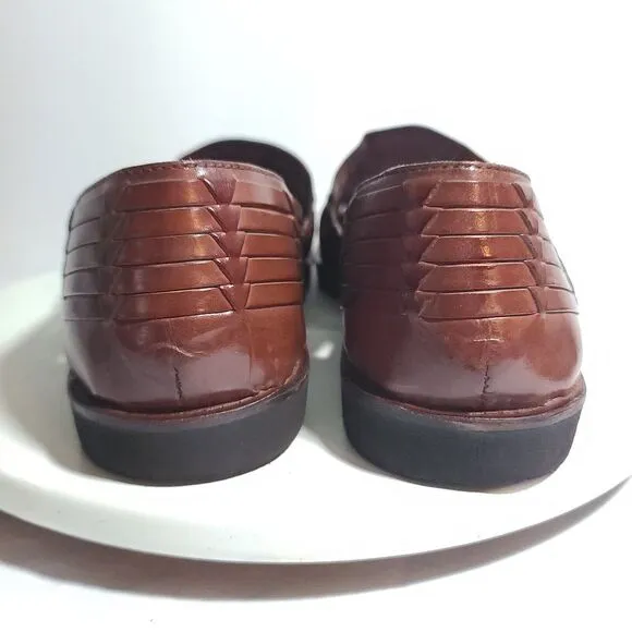 Nordstrom Hand Woven Braided Sandals Brown Leather Men's Shoe Size 12 Excellent