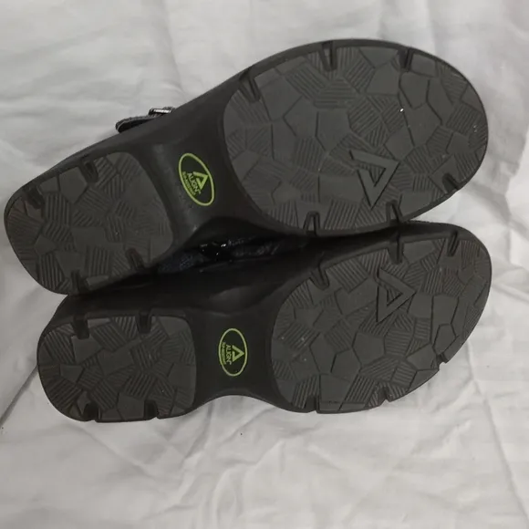 Nurse Mates Align Arya Charcoal Sweater Shoes Leather Clogs Size 7W