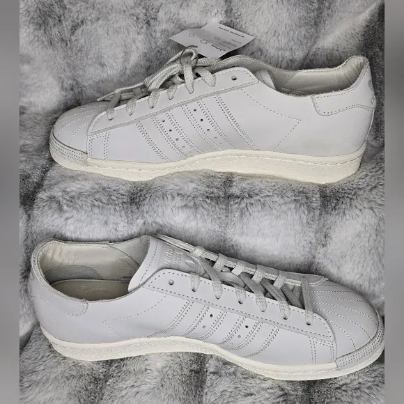 NWB ADIDAS Originals Men's Superstar 82 Core White/Aluminium/Off White, US 10.5