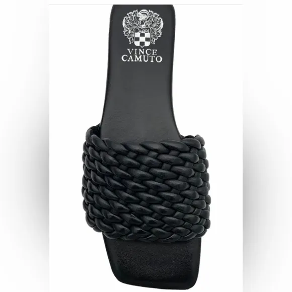 NWB Vince Camuto Leather Arissa Quilted Slide Sandals