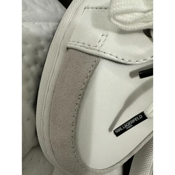 NWOB $200 Karl Lagerfeld Paris Men's SHOES 11.5 Logo Leather High Top Sneakers