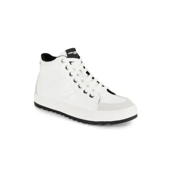 NWOB $200 Karl Lagerfeld Paris Men's SHOES 11.5 Logo Leather High Top Sneakers
