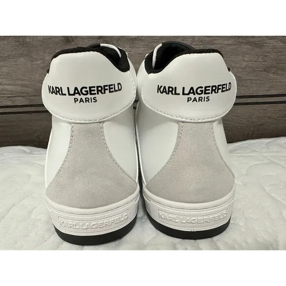 NWOB $200 Karl Lagerfeld Paris Men's SHOES 11.5 Logo Leather High Top Sneakers