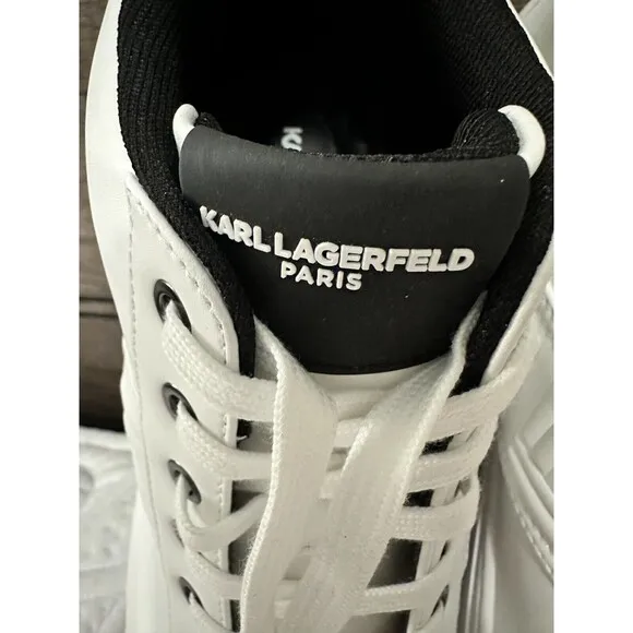 NWOB $200 Karl Lagerfeld Paris Men's SHOES 11.5 Logo Leather High Top Sneakers