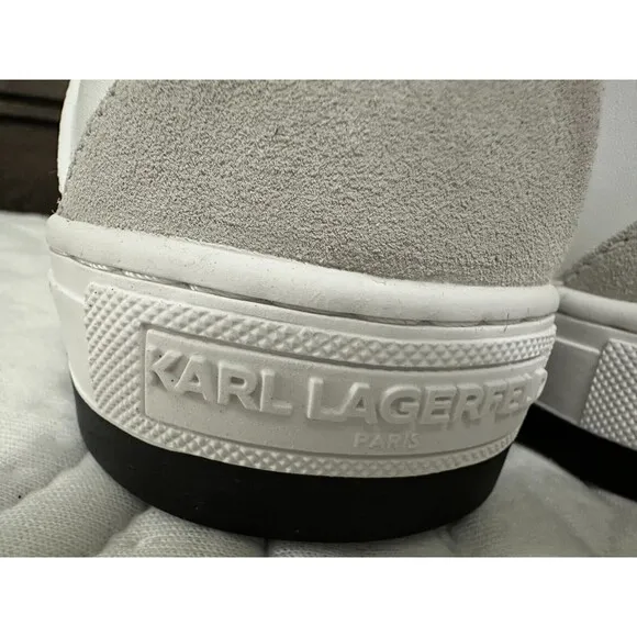 NWOB $200 Karl Lagerfeld Paris Men's SHOES 11.5 Logo Leather High Top Sneakers