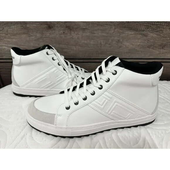 NWOB $200 Karl Lagerfeld Paris Men's SHOES 11.5 Logo Leather High Top Sneakers