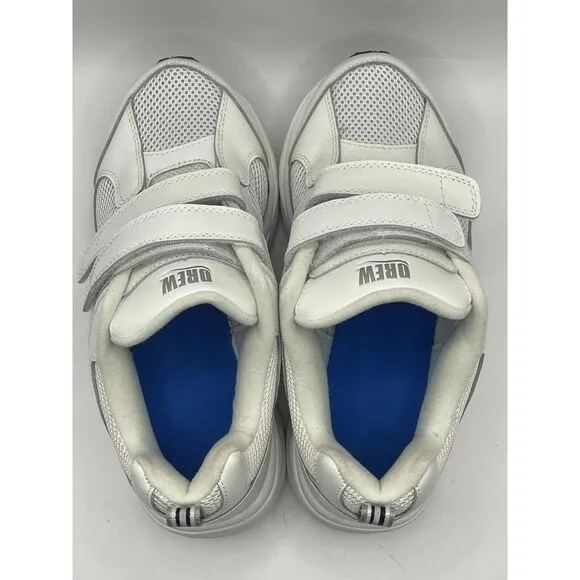 NWOB Drew Mens Lightning II Walking Shoes White US 7 UK 6E Hook &amp; Loop‎ Leather