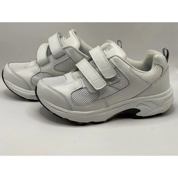 NWOB Drew Mens Lightning II Walking Shoes White US 7 UK 6E Hook &amp; Loop‎ Leather