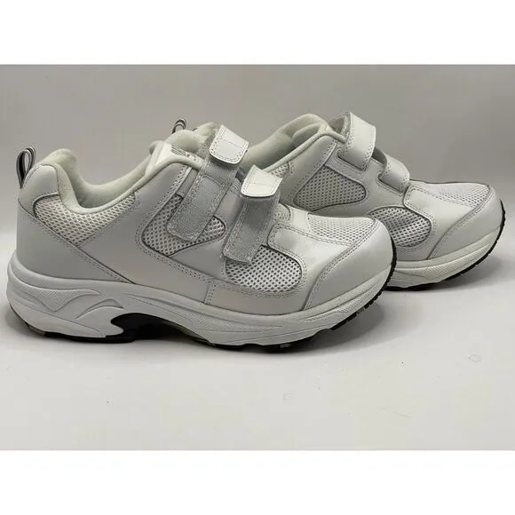 NWOB Drew Mens Lightning II Walking Shoes White US 7 UK 6E Hook &amp; Loop‎ Leather