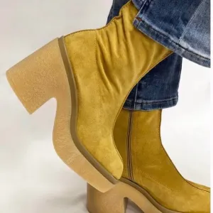 NWOB Free People Gigi Platform Boots in Camel