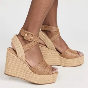 NWOB Sam Edelman Vada Espadrille Platform Sandals in Cuoio Women’s Size 9M