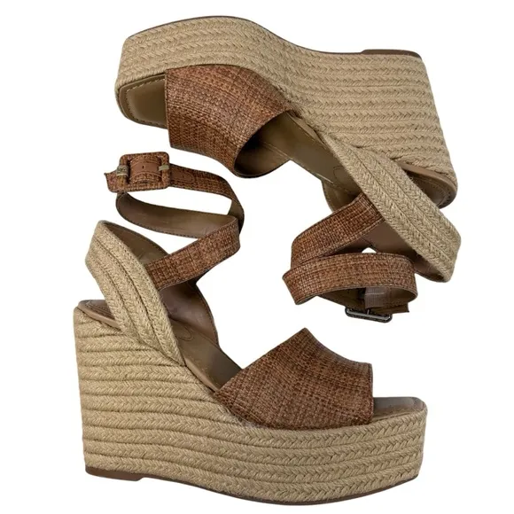 NWOB Sam Edelman Vada Espadrille Platform Sandals in Cuoio Women’s Size 9M