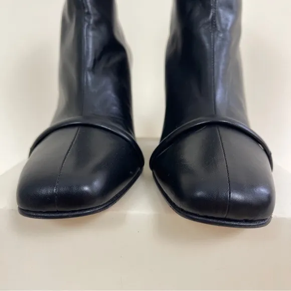 NWOT Chelsea Paris Gigi Ankle Leather Boots in Black Business Casual City Chic